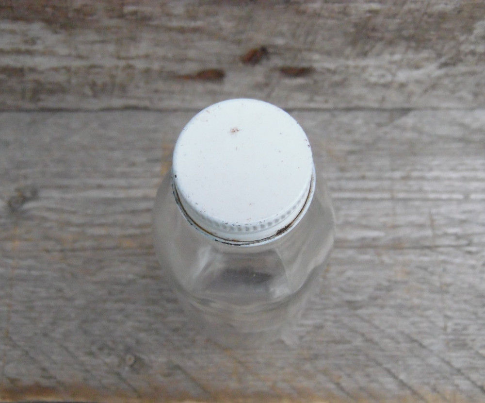 Vintage Original Small Clear Glass Screw Top Bottle
