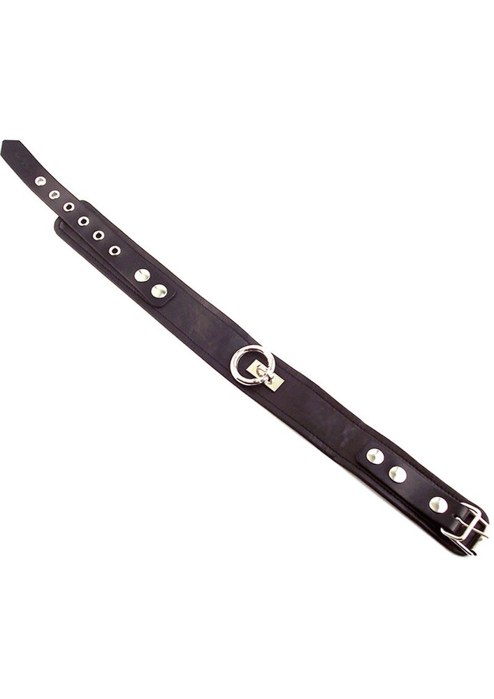 Heavy-duty Leather Basic Collar Neck Restraint Adjustable Bondage Gear BDSM