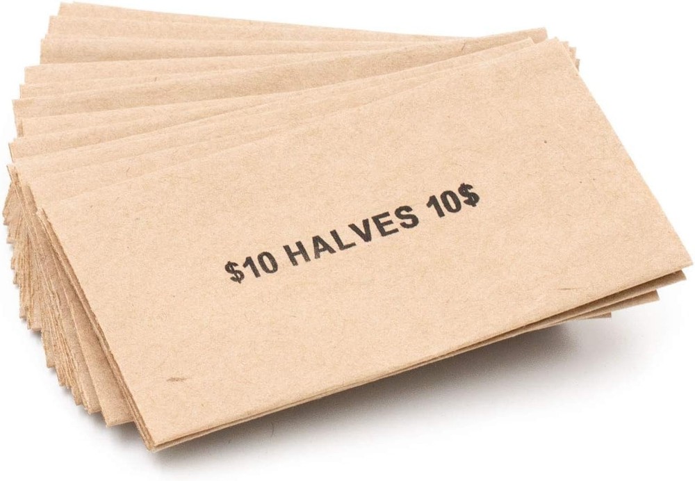 Half Dollar Flat Coin Wrappers, Solid Bundle of 100