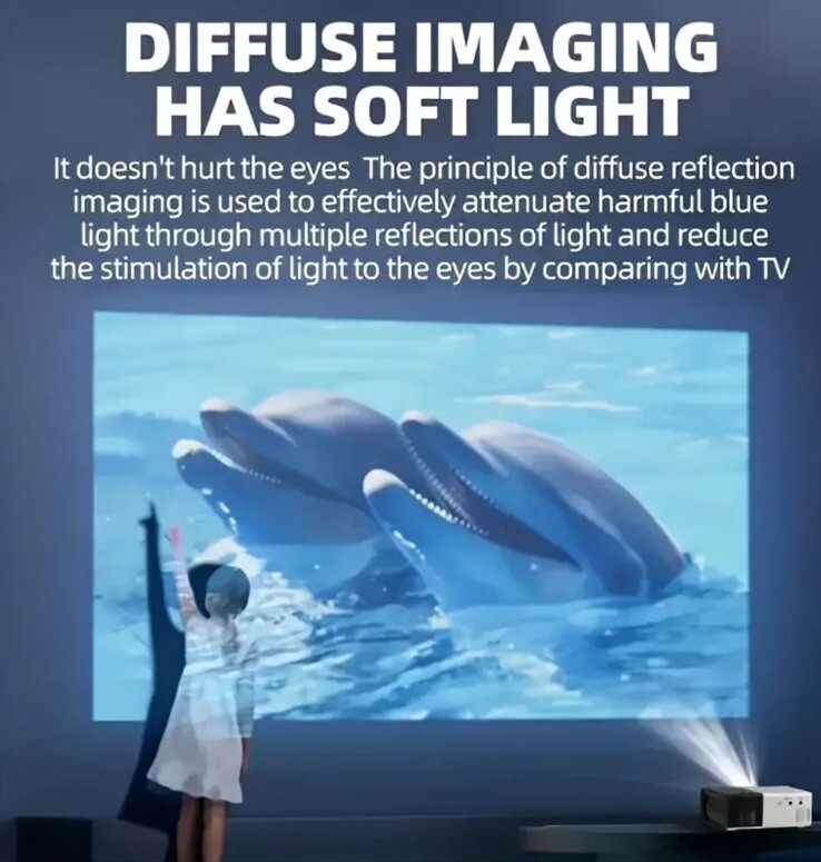 Compact 3000+ Lumens HD Mini Projector - Vivid 3D Visuals, Broad Compatibility