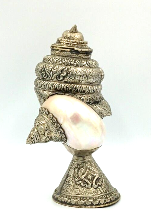 Antique Anglo Indian Silver Nautilus SIGNED Shell Cup
