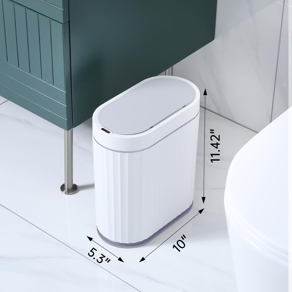 ELPHECO Bathroom Trash can Motion Sensor, Automatic Garbage can, Slim Plastic Sm