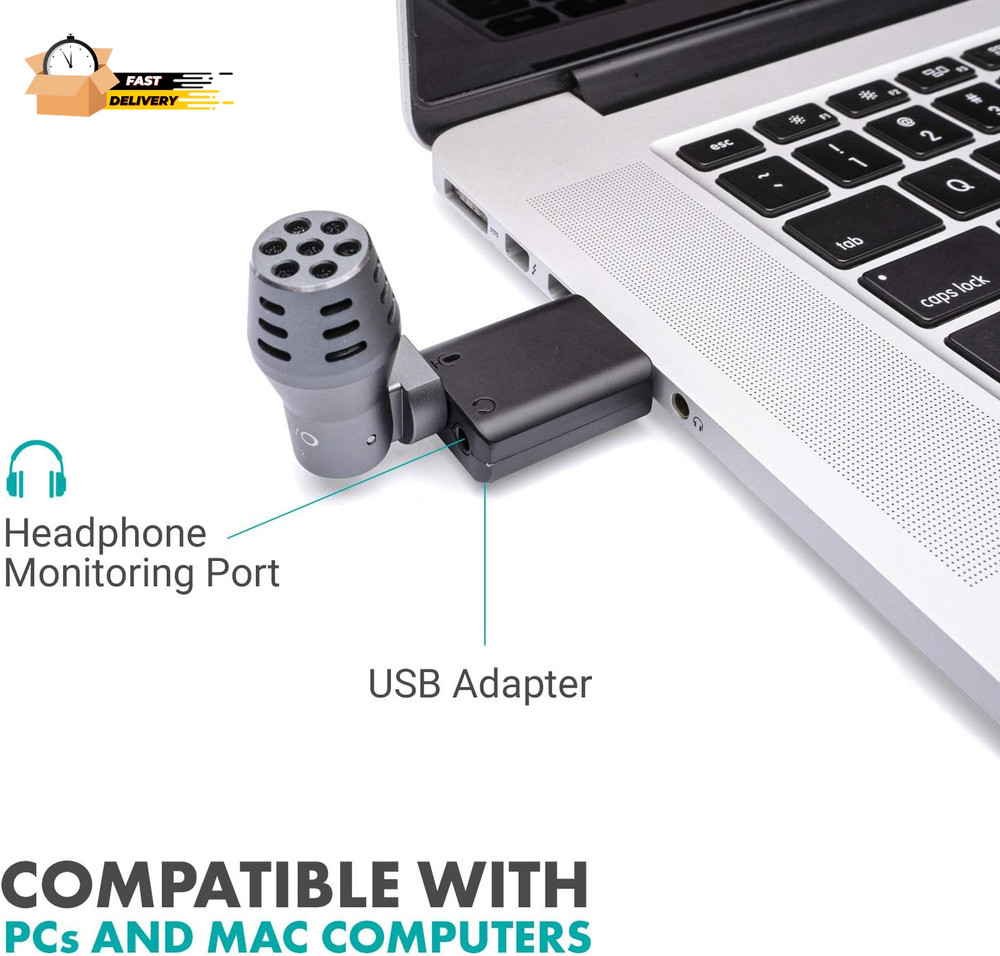 DOM2-USB Mini Omnidirectional USB Laptop Microphone for Computer - Laptop