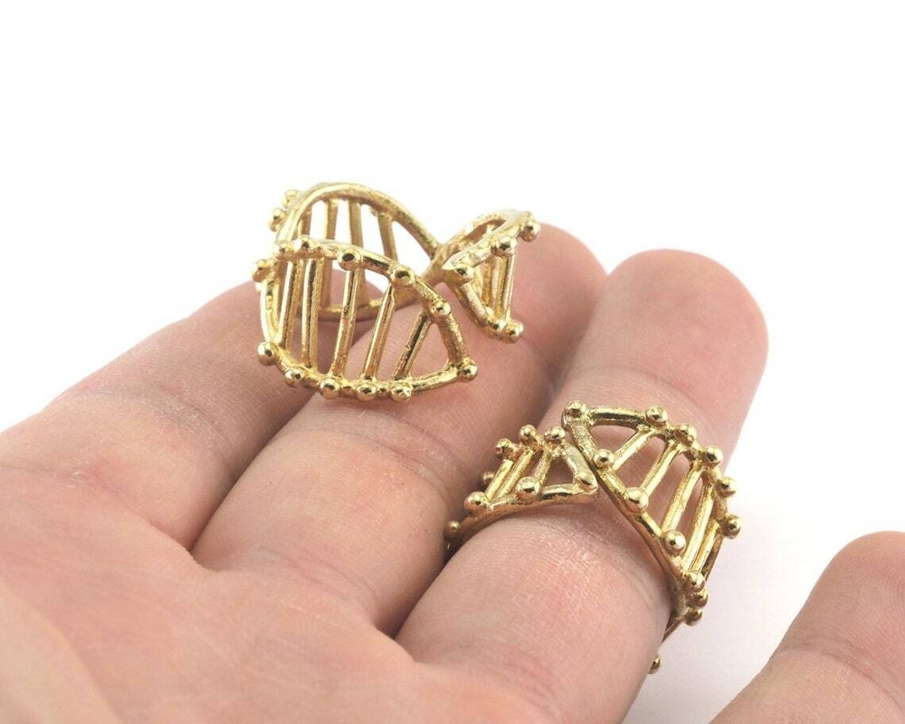 DNA Wrap Ring Adjustable Raw Brass (9-11US inner size) 4245