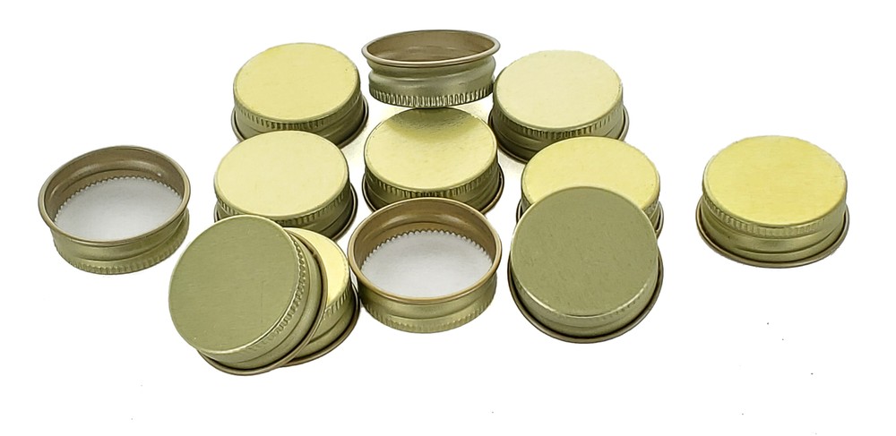 Gold 28mm Metal Screw Caps, 50ct