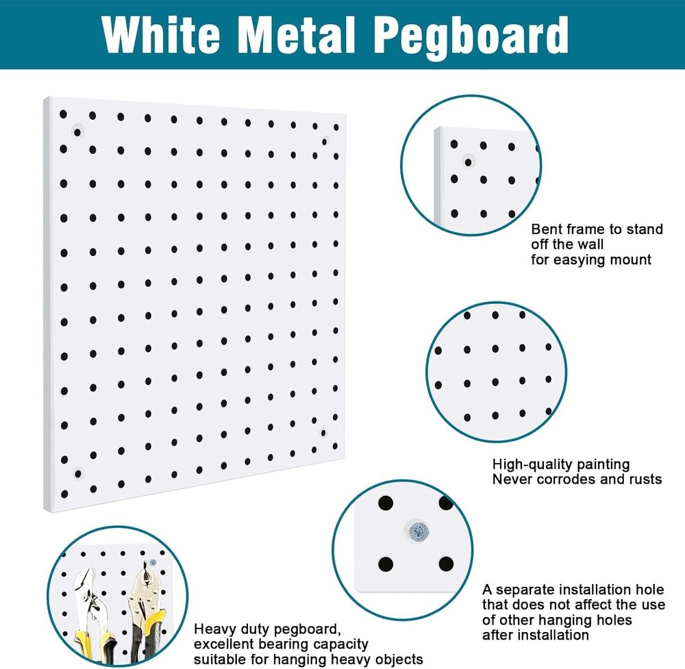Peg Board Kit, Includes Pegboard and Accessories,with Hooks and Bins,Peg Boar...