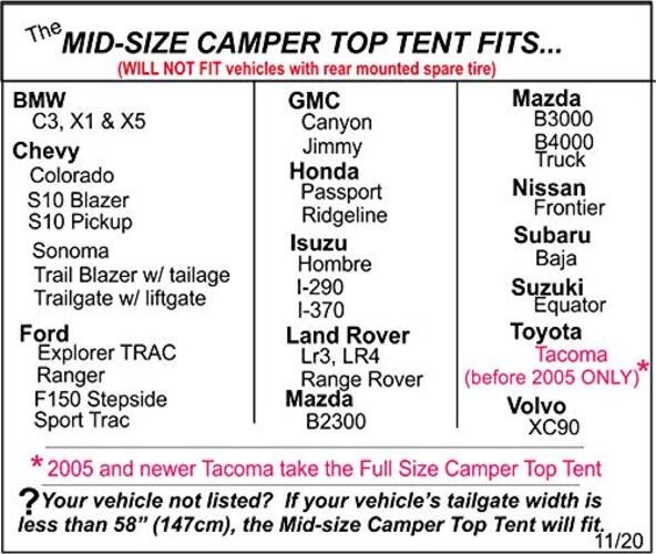 Mid-Size Truck Camper Tent