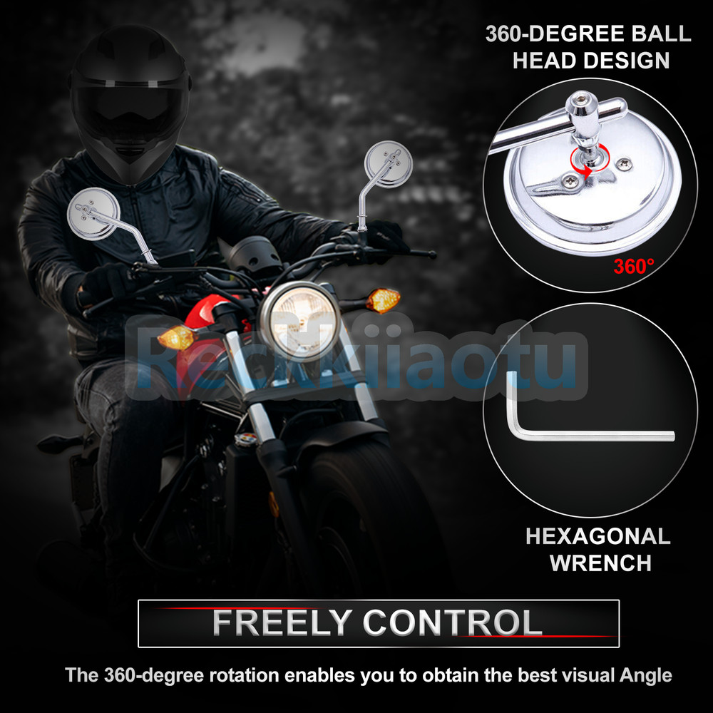 Chrome Motorcycle Wing Rearview Side Mirror For Hard Candy Custom FXS