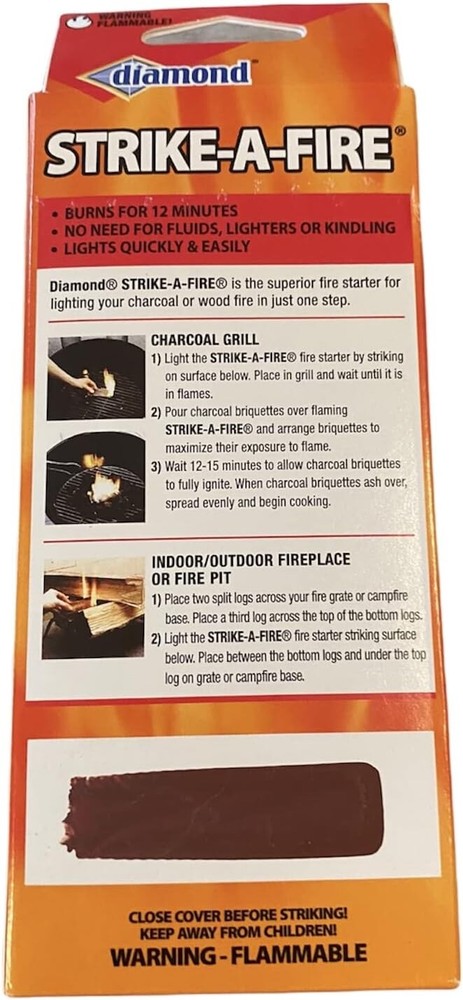 Diamond Strike-A-Fire Starter Match Sticks Firestarter Logs 12min Burn