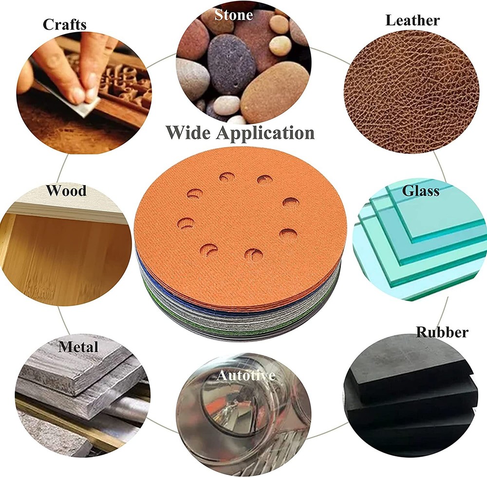 5inch Silicon Carbide Sanding Disc 3000-10000 Assorted Grit W/Pad Hook Loop 21Pc