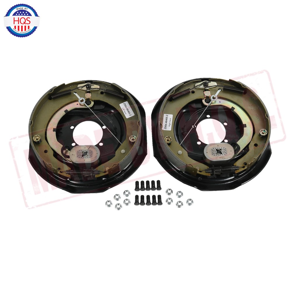 2 Pair(LH+RH) 7000 lbs Electric Trailer Brake 12" x 2" Self-Adjusting Assembly