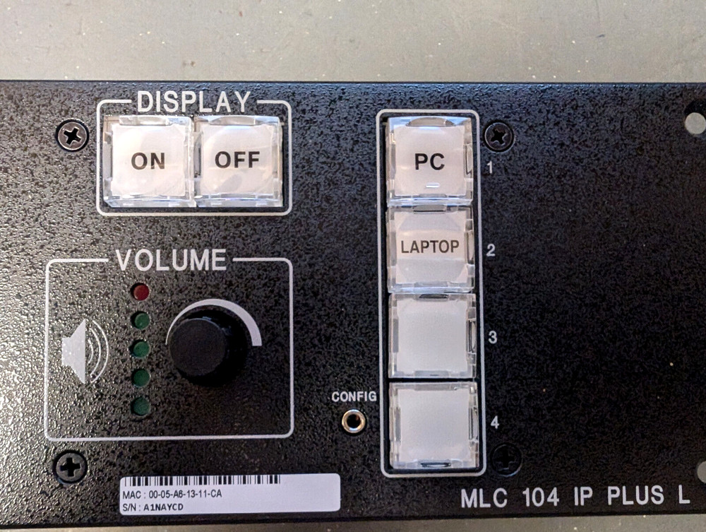 Extron MLC 104 IP Plus L, 60-818-32, Black, MediaLink Controller, Control Panel