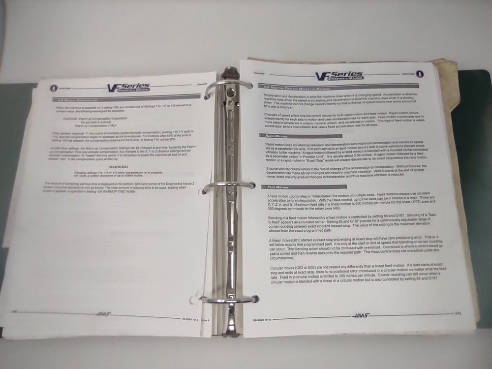 Haas VF Series 96-8100 Service and Operator Manual