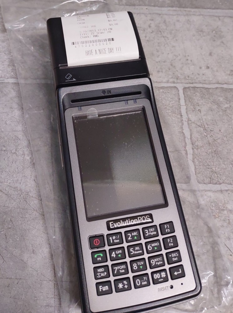 UNTESTED Handheld Pos Terminal NO POWER ADAPTER