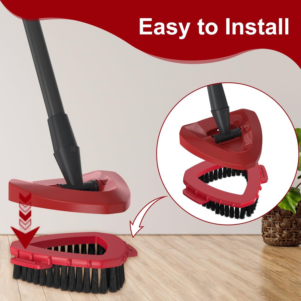 Spin Mop Brush Replacement, Heavy Duty Cleaning For Floors, Red