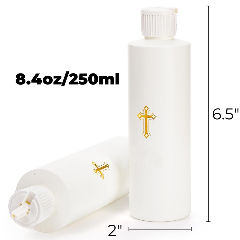 3 Pack 250ML Water Bottles Catholic Empty Container Water Plastic Bottle Cyli...