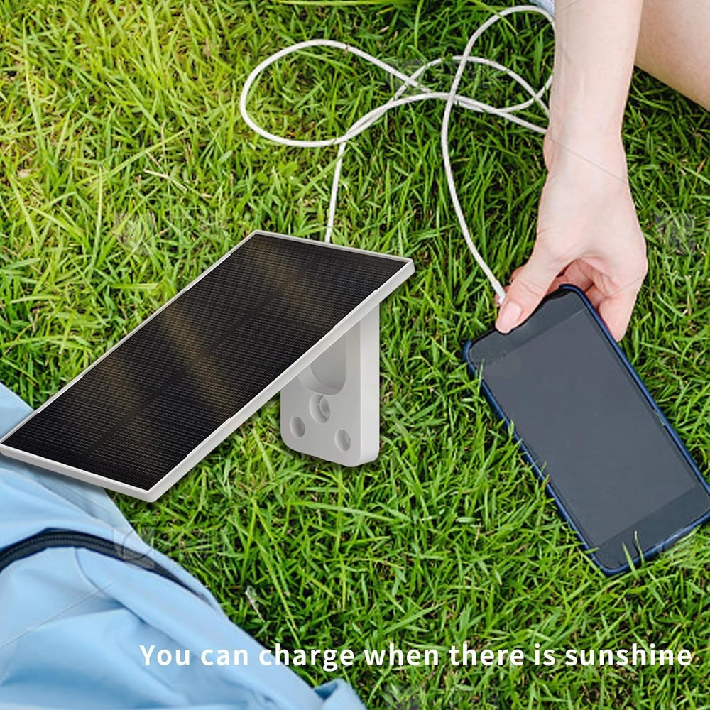3W 5V Portable Waterproof Solar Panel with 6 FT Micro USB and Type-C White