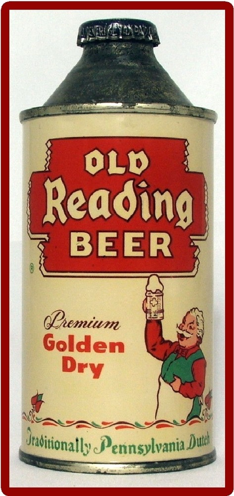 Cone Top Old Reading Golden Dry Beer Can Refrigerator / Tool Box Magnet