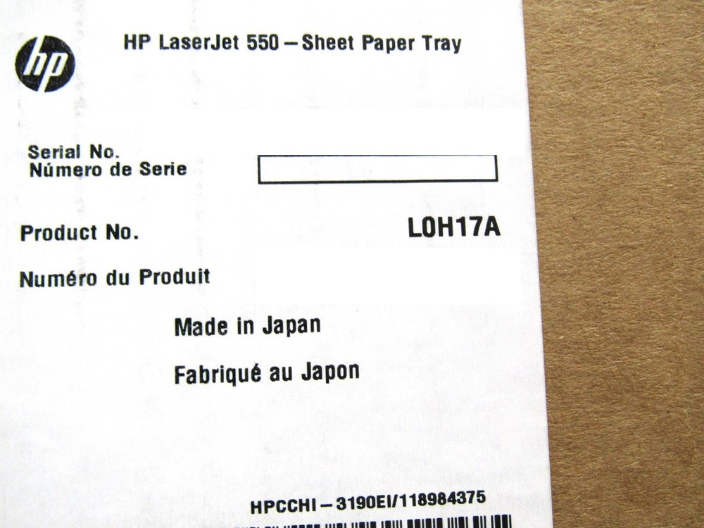 HP L0H17A LaserJet 550 - Sheet Feed Tray