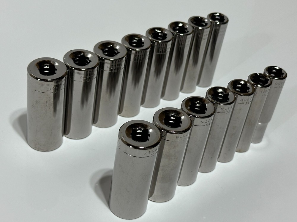 NEW Craftsman Tools USA G 15pc Deep 3/8” Drive Socket Sets (7) SAE & (8) Metric