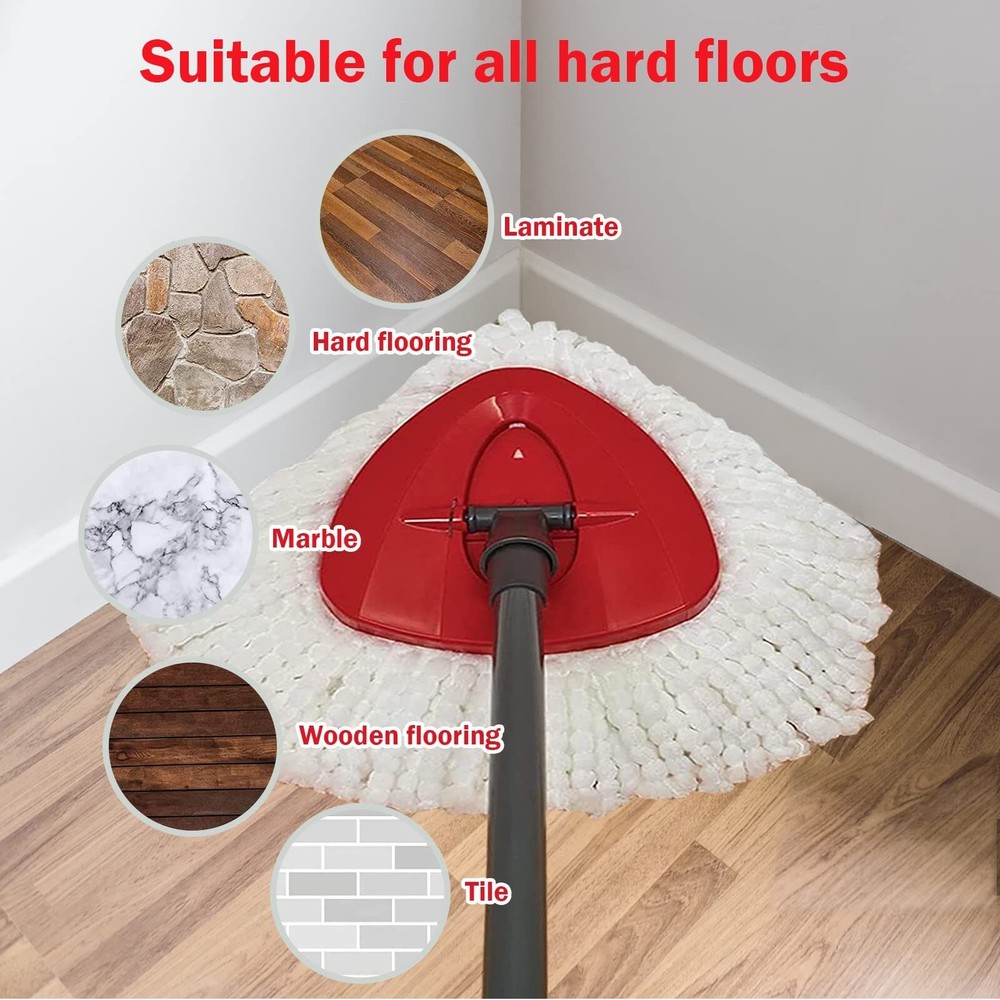 4 Pack Spin Mop Replacement Head Mop Refill Compatible with Oceda Triangle Sw...