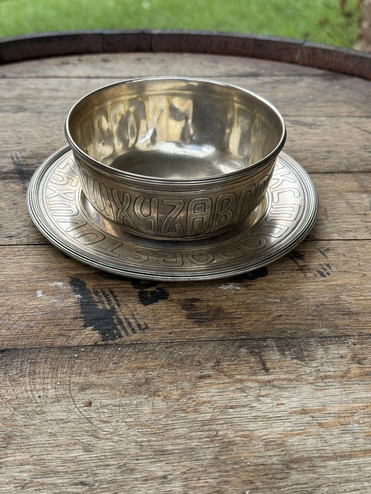 Reed & Barton Sterling Child’s Bowl & Underplate ABC’s Alphabet
