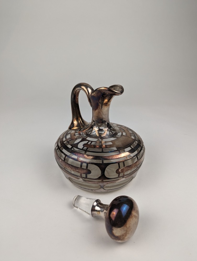 Bailey Banks & Biddle Sterling Silver Inlay Glass Decanter