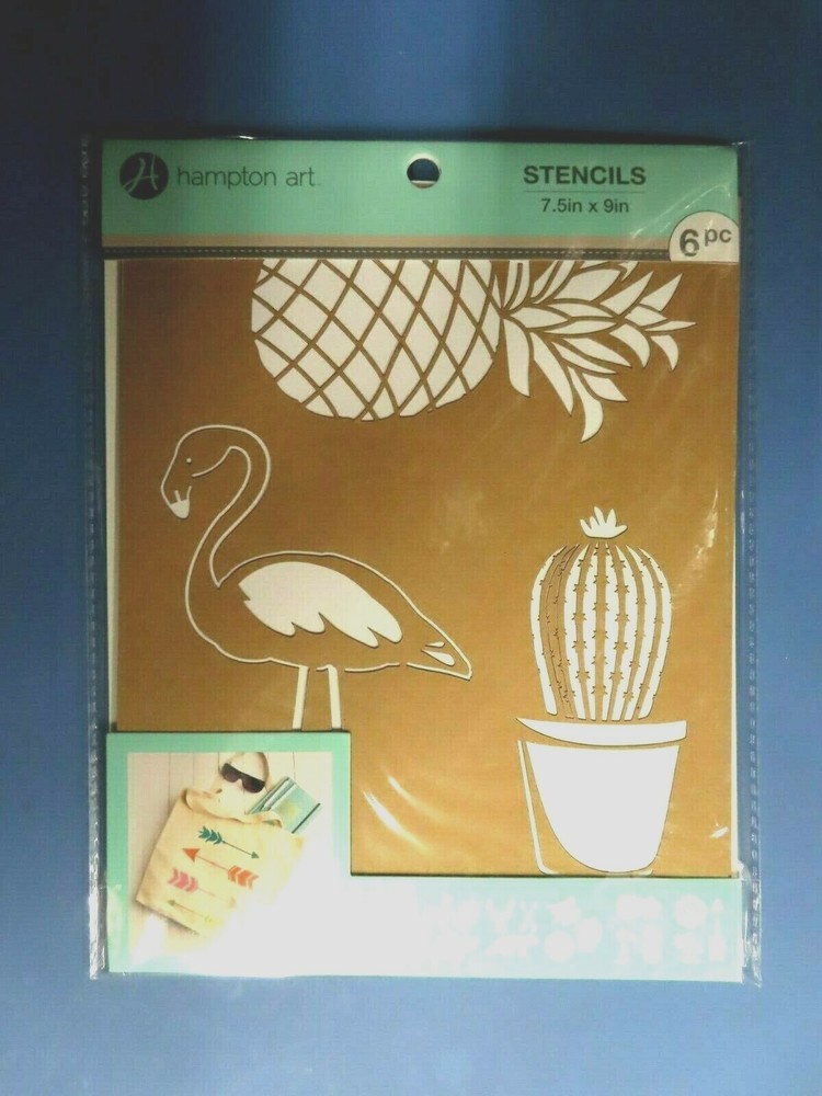 Hampton Art 7.5" x 9" Stencils.  Package of 6 stencils