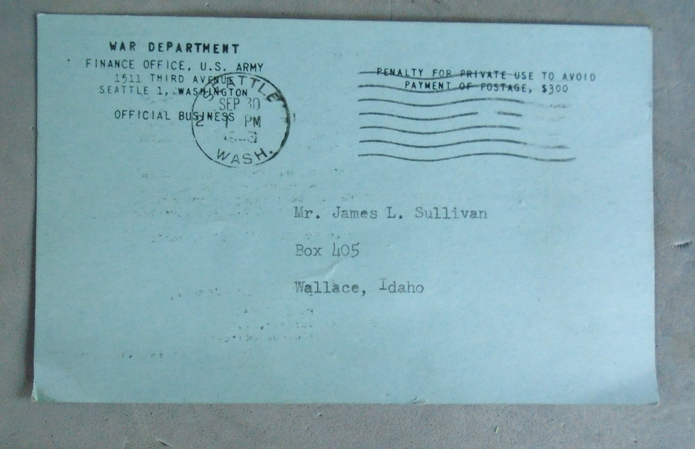 WWII claim for unused leave card