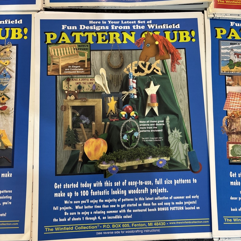 Winfield Full Size Woodcraft PATTERNS-HUGE!! LOT ALL NEW PATTERNS MIXED