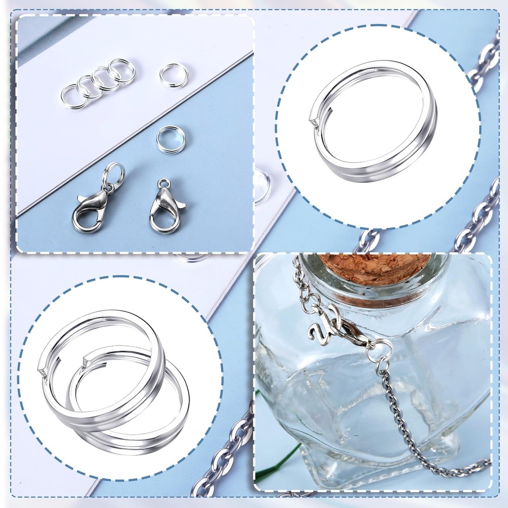 simarro 8 Pcs 925 Sterling Silver Split Jump Ring, 6mm Double Ring