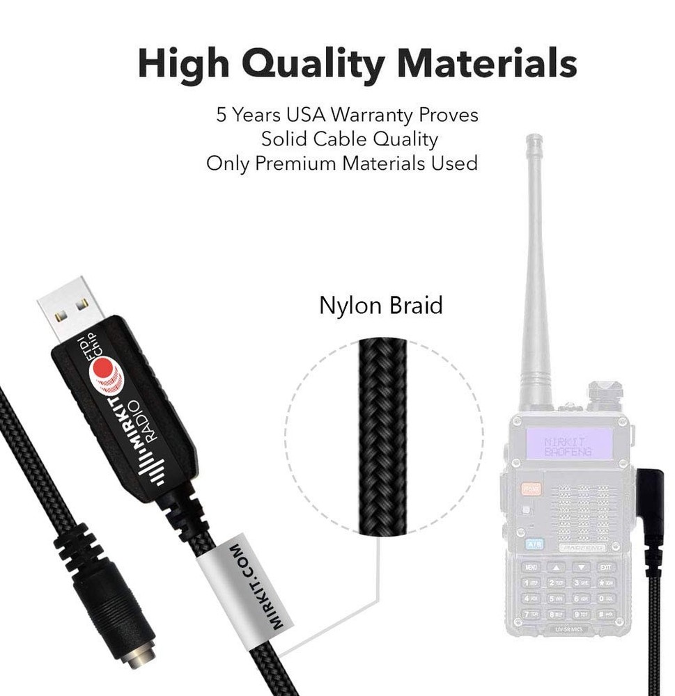 MIRKIT FTDI USB Programming Cable 6 in 1 Model 5 (59 inches 59 Inch, Black