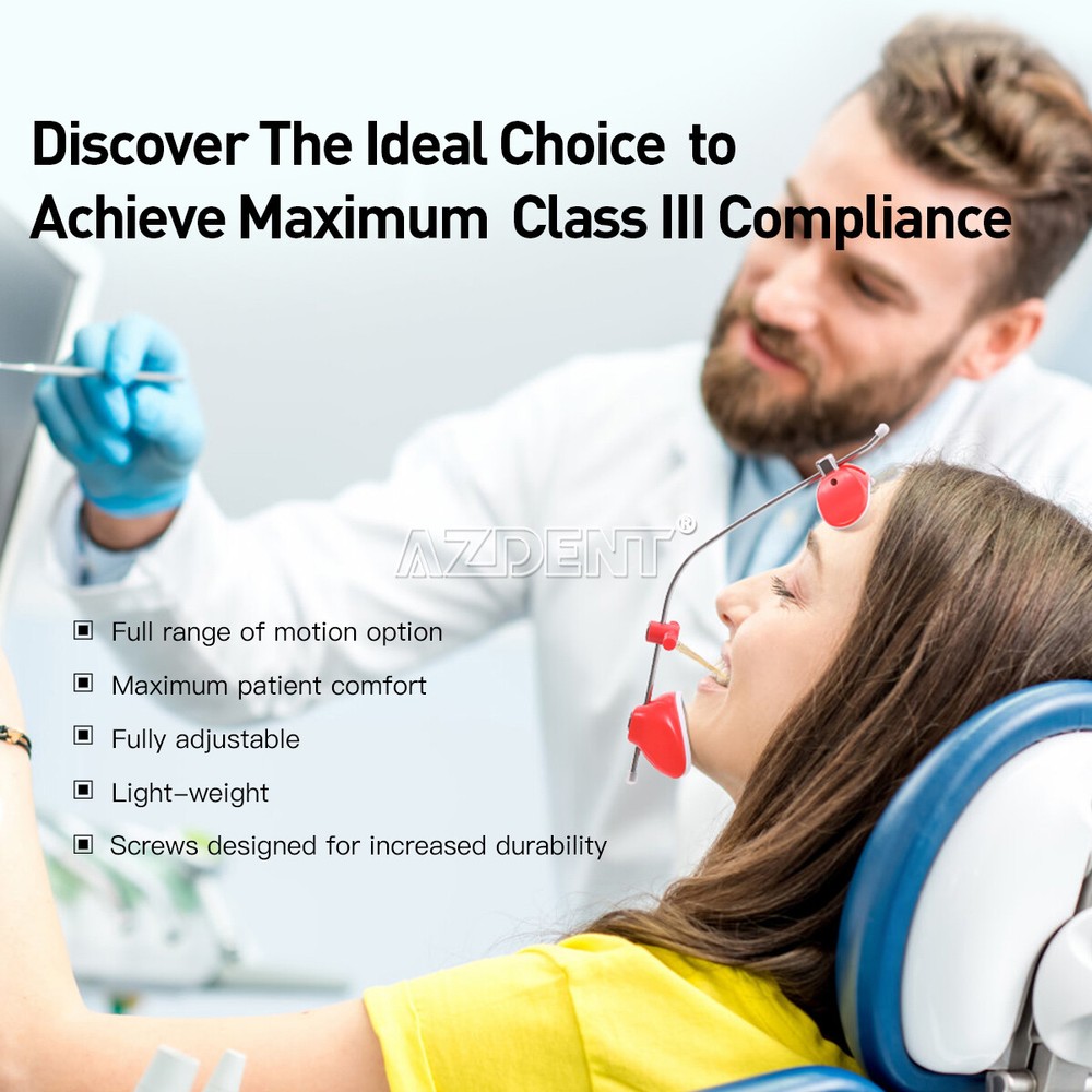 AZDENT Dental Orthodontic Forward Pull Headgear with Single Lever Adjustable