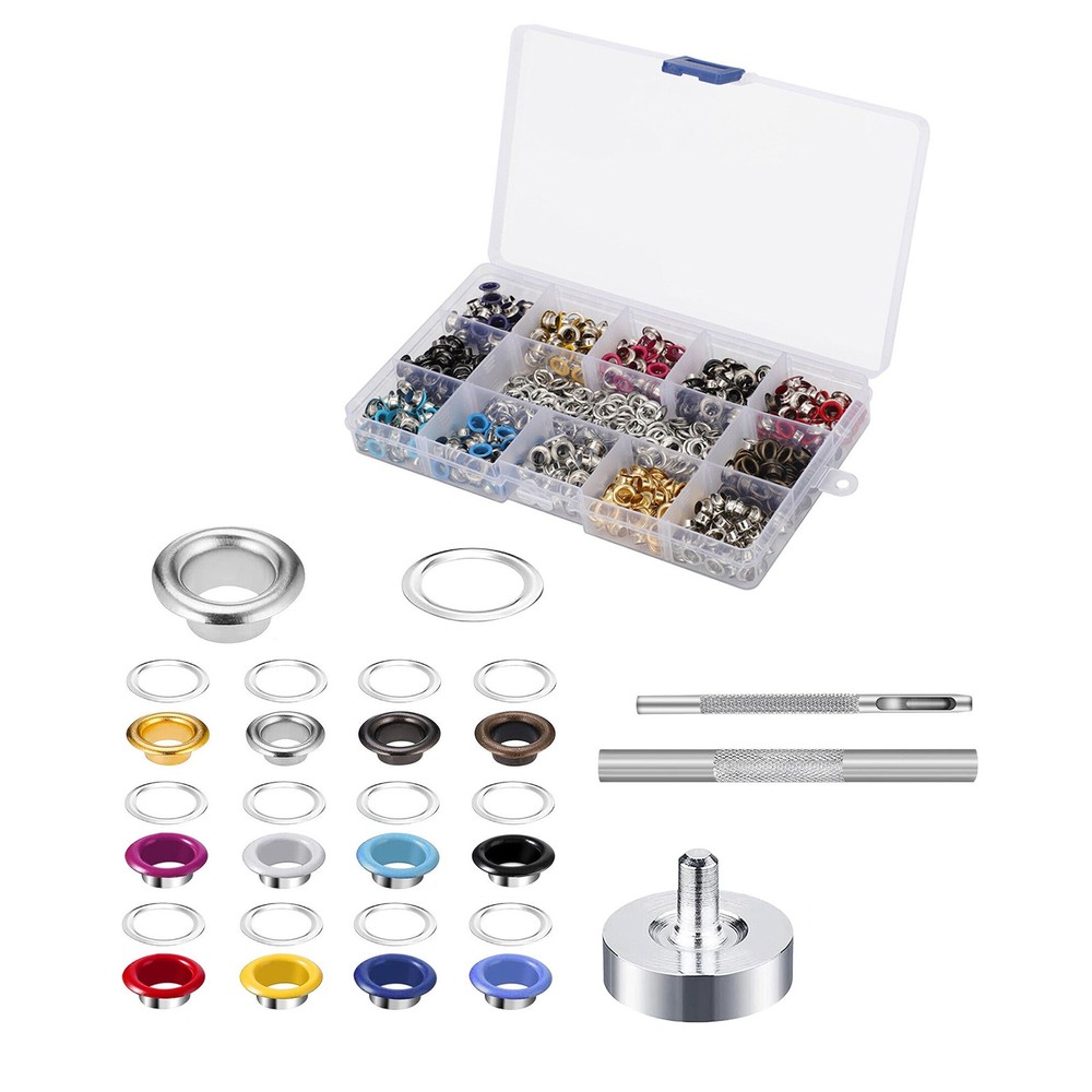 For Leather Craft Shoe 600Set Grommet Eyelet Snap Button Kit With Install Tool