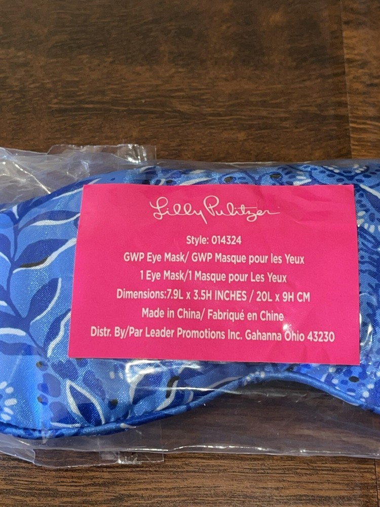 Lilly Pulitzer Abaco Blue HAVE IT BOTH RAYS EYE MASK Soft Sleeping Gift GWP NWT