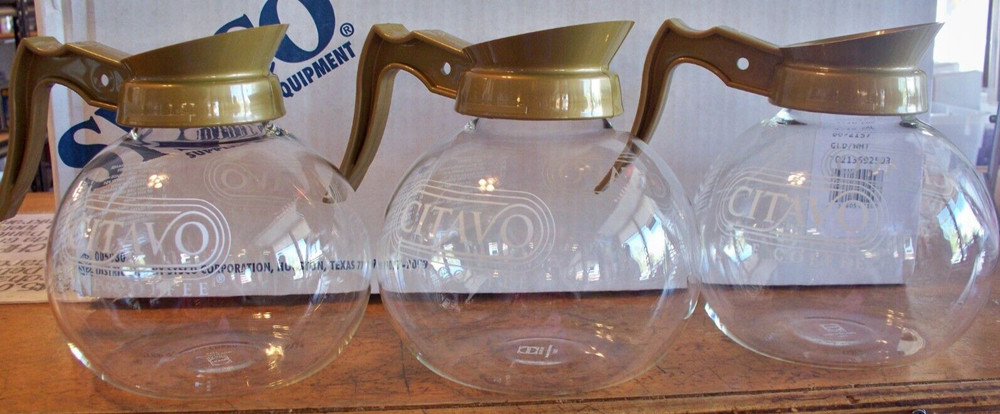 3 Pack SYSCO 10 Cup CITAVO FINE COFFEE COFFE POT CARAFE Decanter