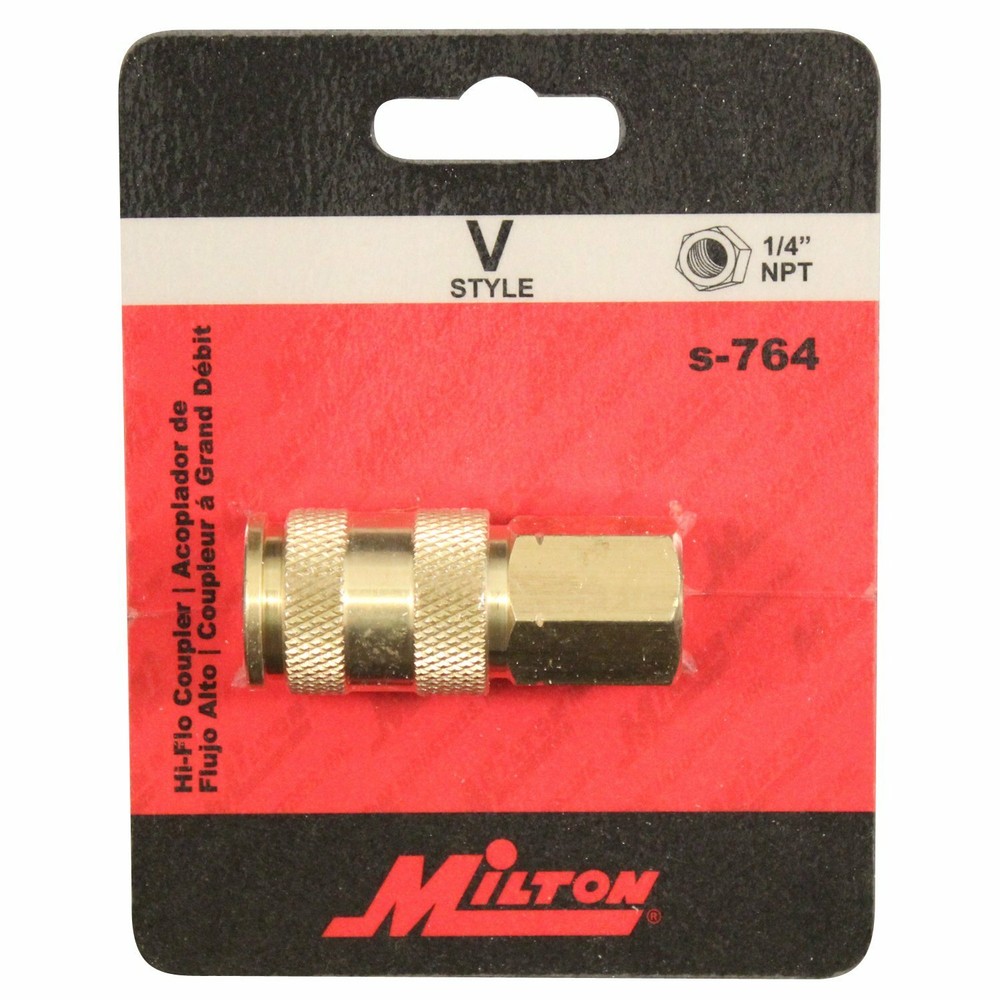 Milton S764 1/4" FNPT V Style High Flow Coupler