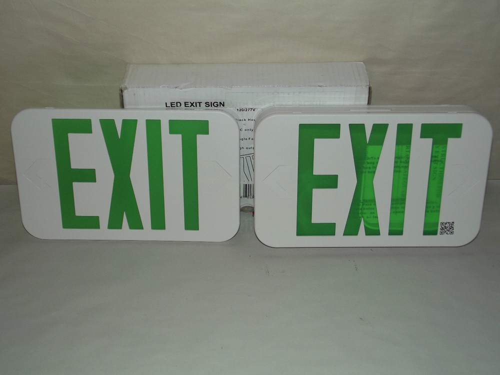MORRIS 73014 GREEN LED WH HOUSING EXIT SIGN