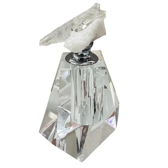 Crystal Perfume Bottle with Stone Top