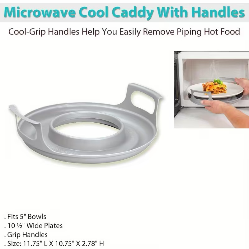 Microwave Cool Caddy with Handles Hot Bowl Holder Tray Kitchen Accessory 1pc