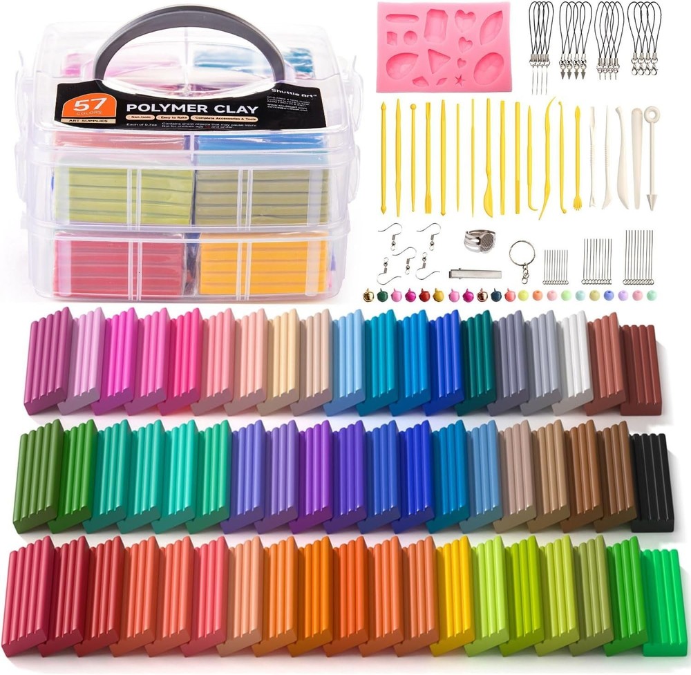 57 Colors Polymer Clay Kit with Tools & Accessories