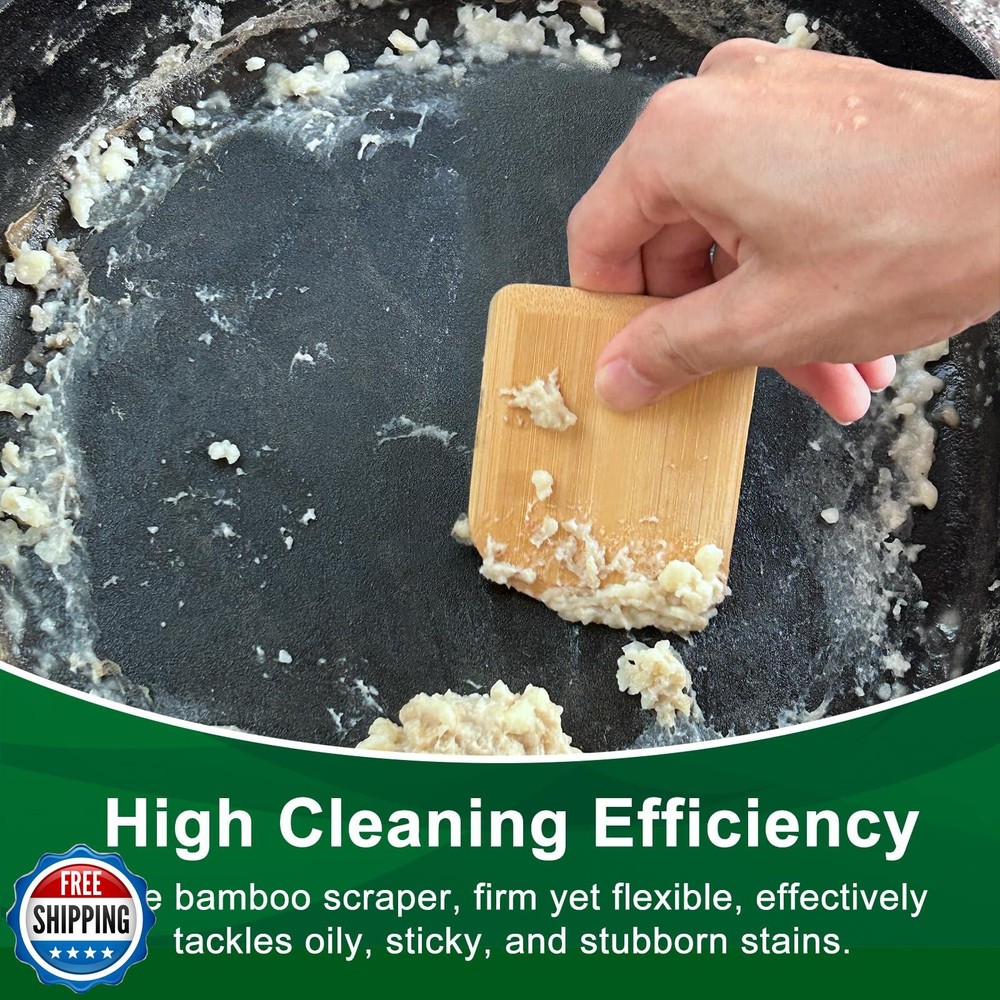 Bamboo Pan Scraper, Pot Scraper, Food Scraper, Kitchen Scraper To
