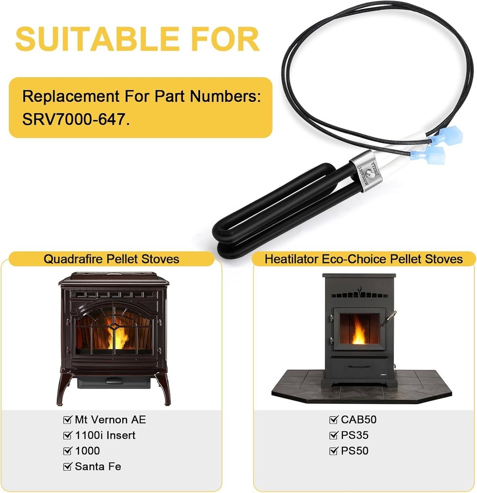 Replacement Igniter for Quadra-fire SRV7000-647 / AMP-300W Loop Igniter