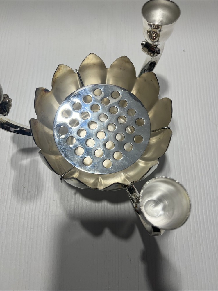 SilverPlated ︱ Flower ︱ 3︱ Candle Holder︱ Bowl︱Silver