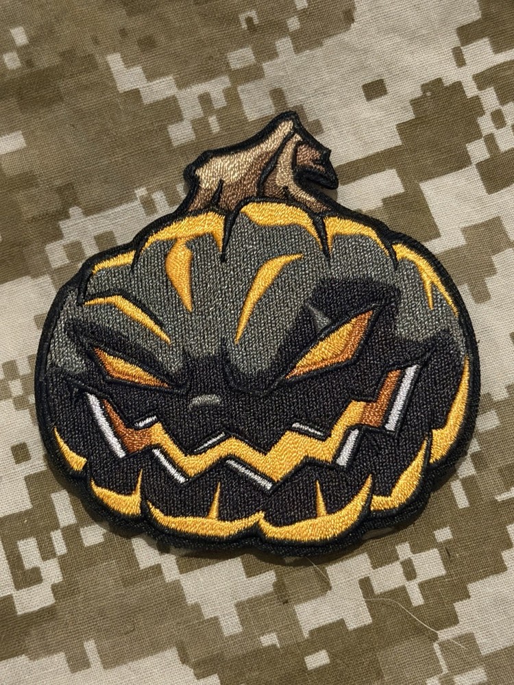 The Grumpy Pencil, Grumpy O' Lantern Orange Pumpkin Embroidery Patch