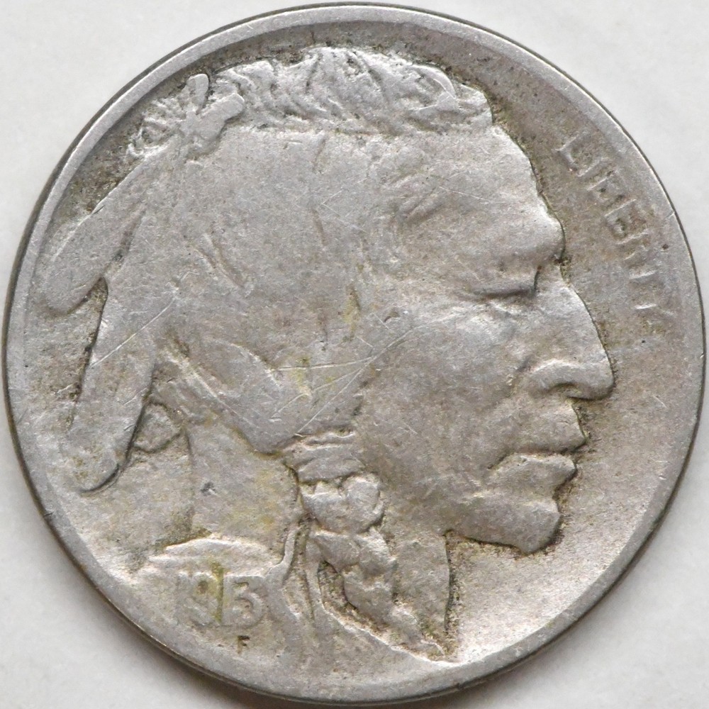 1913 d type 2 buffalo nickel semi-key date