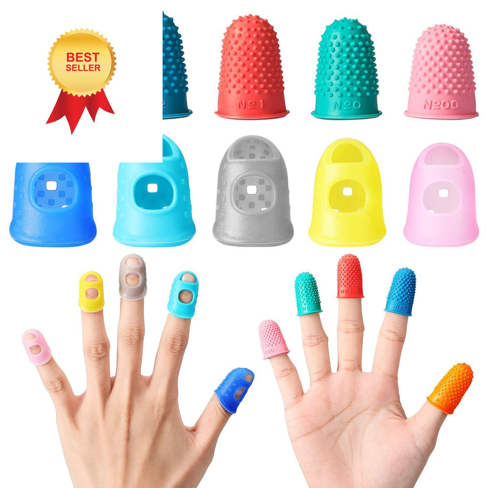 Zonon 20 Pieces Rubber Thimble Protector Hand Sewing Silicone Large, Blue