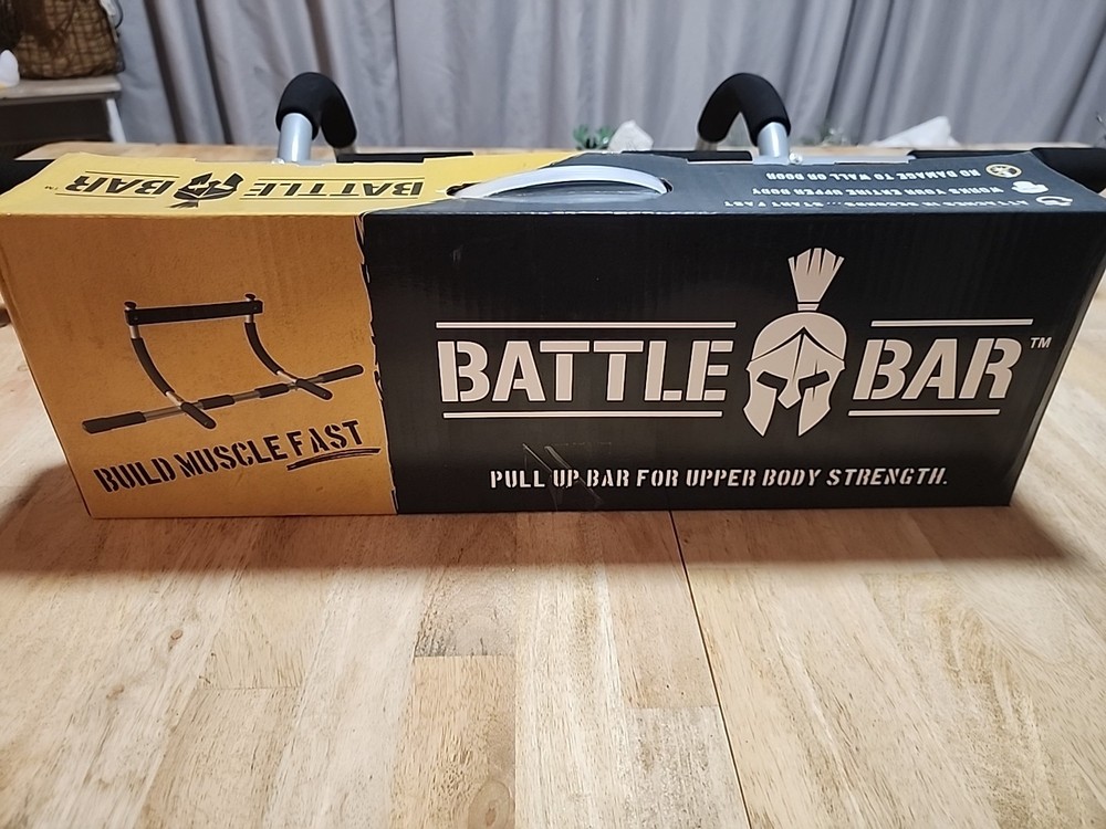 BATTLE BAR Pull Up Bar for Upper Body Workout Push Ups Strength Training