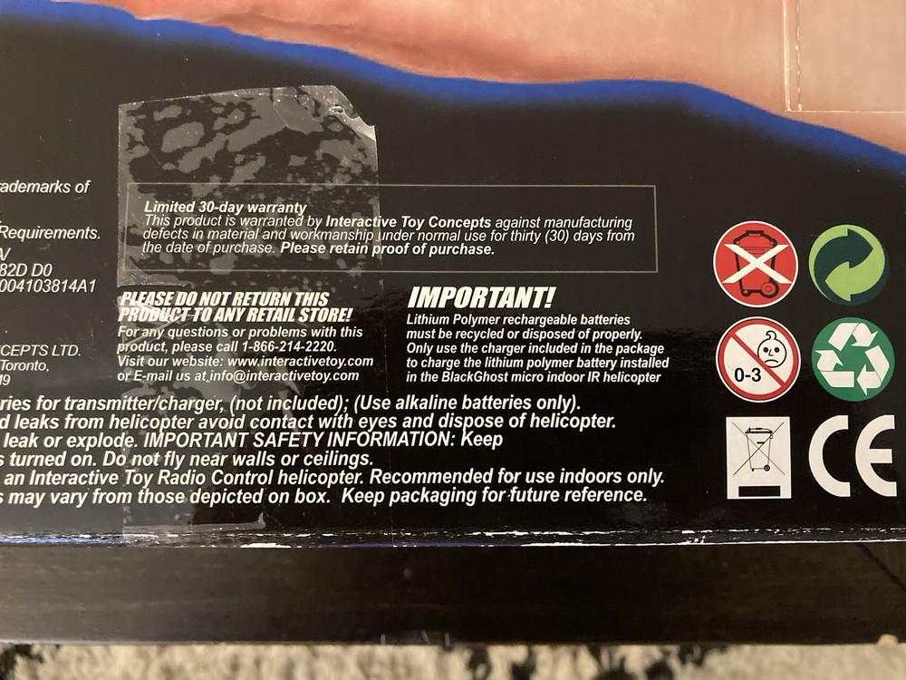 Black Ghost Micro Indoor IR Controlled Helicopter Blade Runner Series Rare