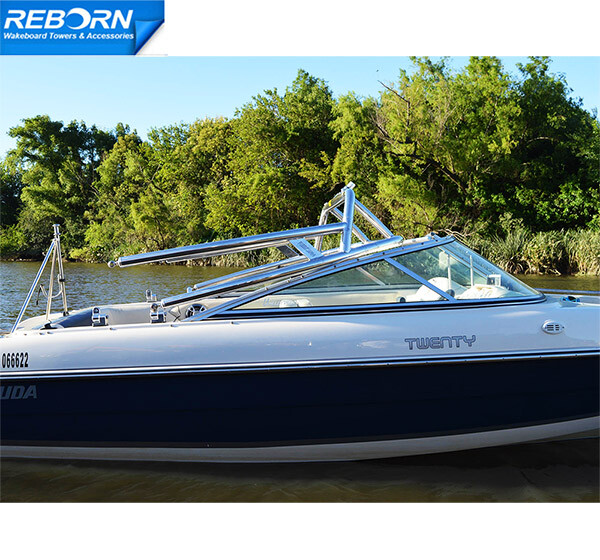 Reborn Launch Forward-facing Wakeboard Tower Black | Fast Install & Fold Down